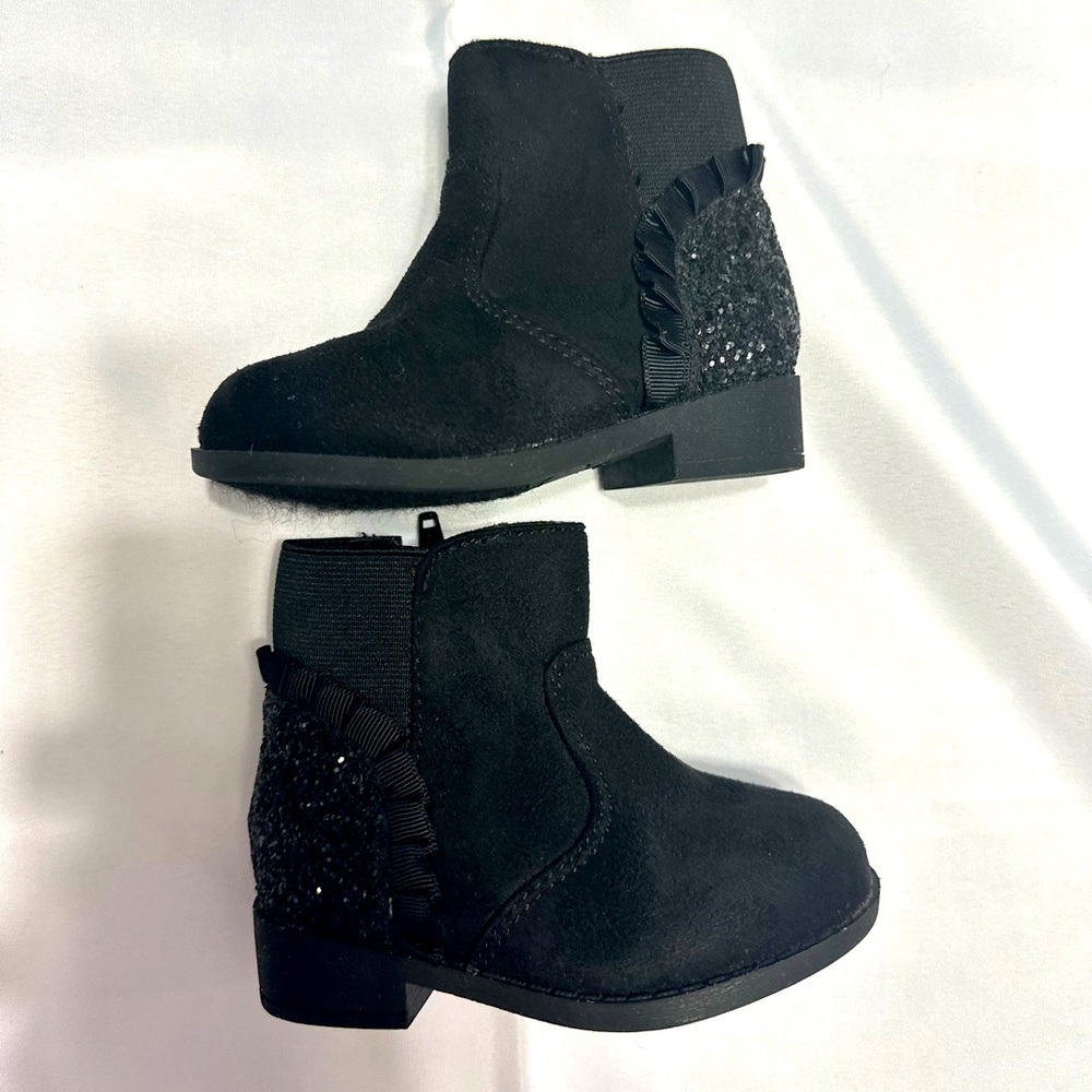 GUC - Jumping Beans Luella Black Ankle Boot - Size 5 Toddler